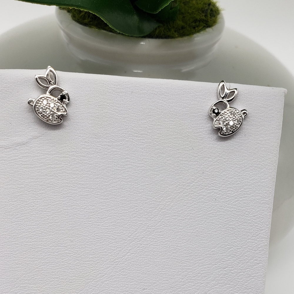 🐰🐇 STERLING SILVER 925 Bunny Stud Earrings - Picture 3 of 5